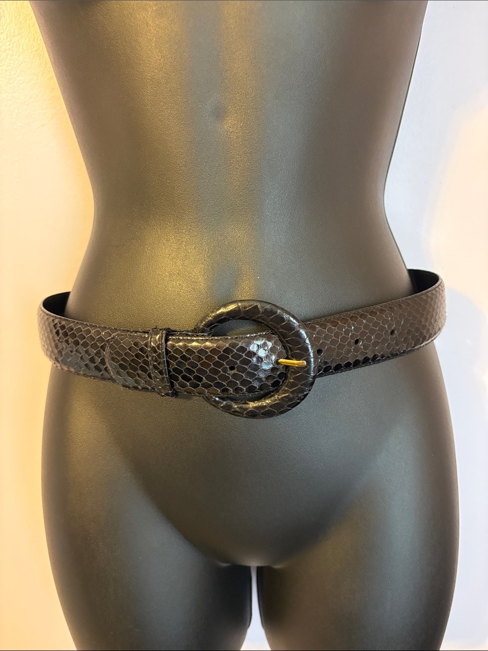 Magid Genuine Snakeskin Vintage Black Belt size S